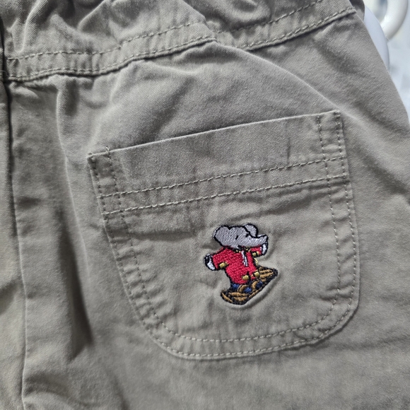 Kids' Olive Shorts with Striped Waistband - Picture 4 of 5